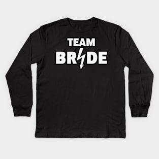 Team Bride Flash (Hen Night / Bachelorette Party / White) Kids Long Sleeve T-Shirt